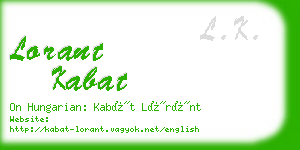 lorant kabat business card